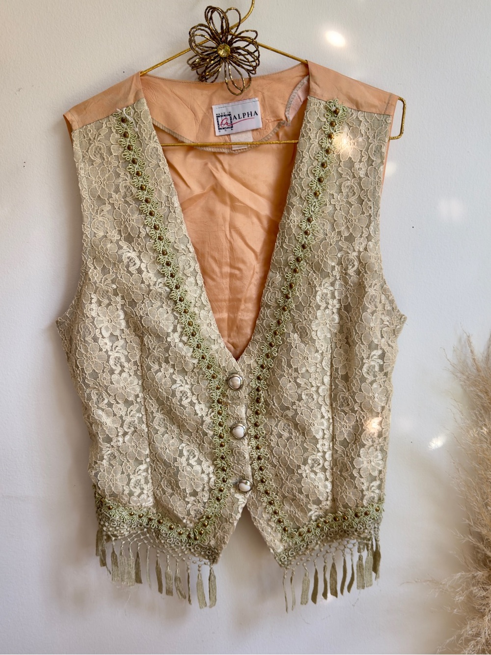 Vintage Lace Fringe Vest